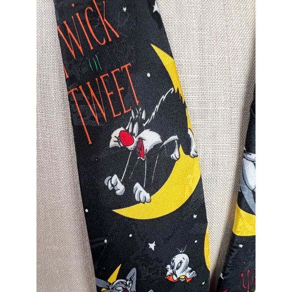 Looney Tunes Addiction Halloween Twick or Tweet Tie Polyester Black - Picture 13 of 16